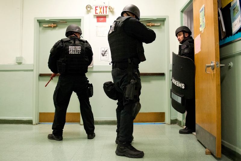 Hudson County Sheriff's Department and Guttenberg police conduct school lockdown drill